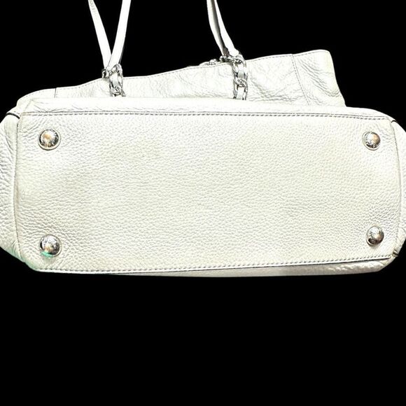 MICHAEL KORS MK Harper Light Doge Gray Grey Purse Bag Tote Shopper Chain Detail - Picture 4 of 12